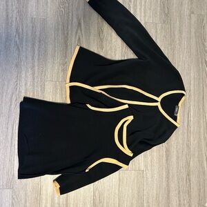 Black and Tan Knit Top and Cardigan Set